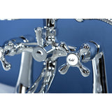 Kingston KS268C Three-Handle 2-Hole Deck Mount Clawfoot Tub Faucet with Hand Shower, Polished Chrome