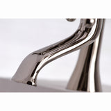 Kingston KS268PN Three-Handle 2-Hole Deck Mount Clawfoot Tub Faucet with Hand Shower, Polished Nickel