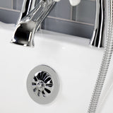 Kingston KS268PXC Three-Handle 2-Hole Deck Mount Clawfoot Tub Faucet with Hand Shower, Polished Chrome