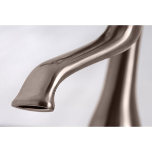 Kingston KS268SN Three-Handle 2-Hole Deck Mount Clawfoot Tub Faucet with Hand Shower, Brushed Nickel