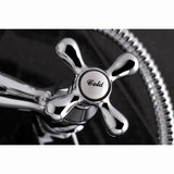 Kingston KS269C Three-Handle 2-Hole Tub Wall Mount Clawfoot Tub Faucet with Hand Shower, Polished Chrome
