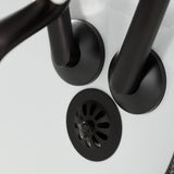 Kingston KS269PXORB Three-Handle 2-Hole Tub Wall Mount Clawfoot Tub Faucet with Hand Shower, Oil Rubbed Bronze