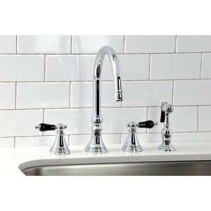 Duchess KS2791PKLBS Widespread Kitchen Faucet with Brass Sprayer, Polished Chrome