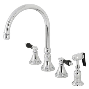 Duchess KS2791PKLBS Widespread Kitchen Faucet with Brass Sprayer, Polished Chrome