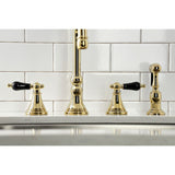Duchess KS2792PKLBS Widespread Kitchen Faucet with Brass Sprayer, Polished Brass