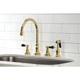 Duchess KS2792PKLBS Widespread Kitchen Faucet with Brass Sprayer, Polished Brass