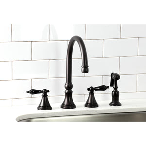 Duchess KS2795PKLBS Widespread Kitchen Faucet with Brass Sprayer, Oil Rubbed Bronze