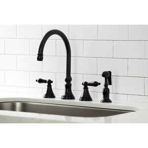 Duchess KS2795PKLBS Widespread Kitchen Faucet with Brass Sprayer, Oil Rubbed Bronze