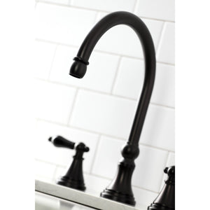 Duchess KS2795PKLBS Widespread Kitchen Faucet with Brass Sprayer, Oil Rubbed Bronze