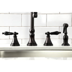 Duchess KS2795PKLBS Widespread Kitchen Faucet with Brass Sprayer, Oil Rubbed Bronze