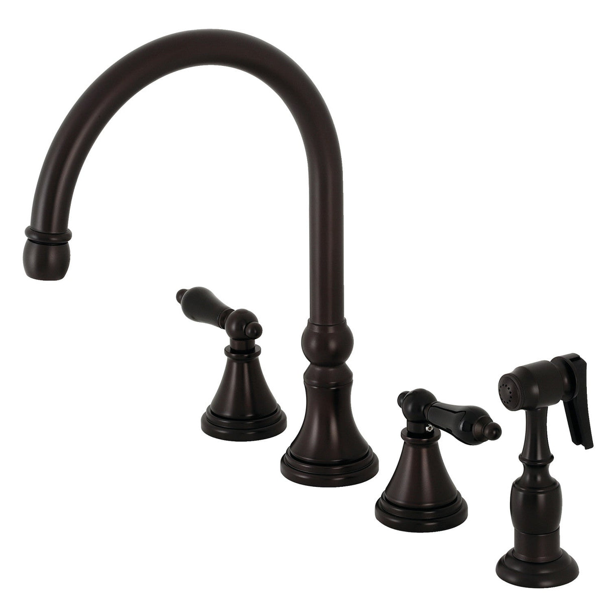 Duchess KS2795PKLBS Widespread Kitchen Faucet with Brass Sprayer, Oil Rubbed Bronze