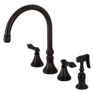 Duchess KS2795PKLBS Widespread Kitchen Faucet with Brass Sprayer, Oil Rubbed Bronze