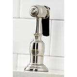 Duchess KS2798PKLBS Widespread Kitchen Faucet with Brass Sprayer, Brushed Nickel
