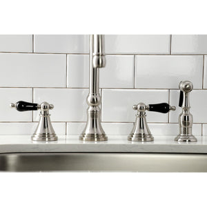Duchess KS2798PKLBS Widespread Kitchen Faucet with Brass Sprayer, Brushed Nickel