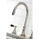 Duchess KS2798PKLBS Widespread Kitchen Faucet with Brass Sprayer, Brushed Nickel