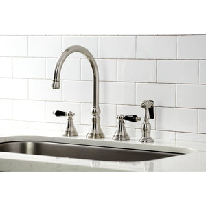 Duchess KS2798PKLBS Widespread Kitchen Faucet with Brass Sprayer, Brushed Nickel