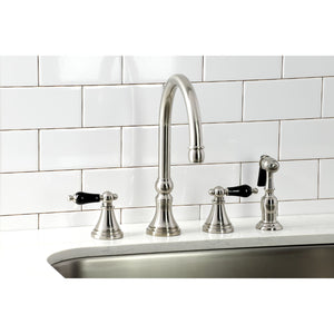 Duchess KS2798PKLBS Widespread Kitchen Faucet with Brass Sprayer, Brushed Nickel