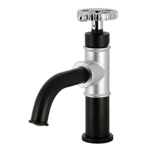 Fuller KS2821CG Single-Handle 1-Hole Deck Mount Bathroom Faucet with Push Pop-Up, Matte Black/Polished Chrome