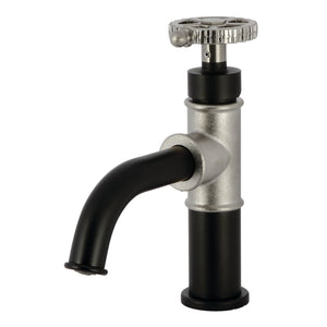 Fuller KS2828CG Single-Handle 1-Hole Deck Mount Bathroom Faucet with Push Pop-Up, Matte Black/Brushed Nickel