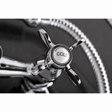 Essex KS285C Three-Handle 2-Hole Tub Wall Mount Clawfoot Tub Faucet with Hand Shower, Polished Chrome