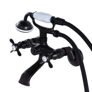Essex KS285ORB Three-Handle 2-Hole Tub Wall Mount Clawfoot Tub Faucet with Hand Shower, Oil Rubbed Bronze