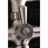 Essex KS285SN Three-Handle 2-Hole Tub Wall Mount Clawfoot Tub Faucet with Hand Shower, Brushed Nickel