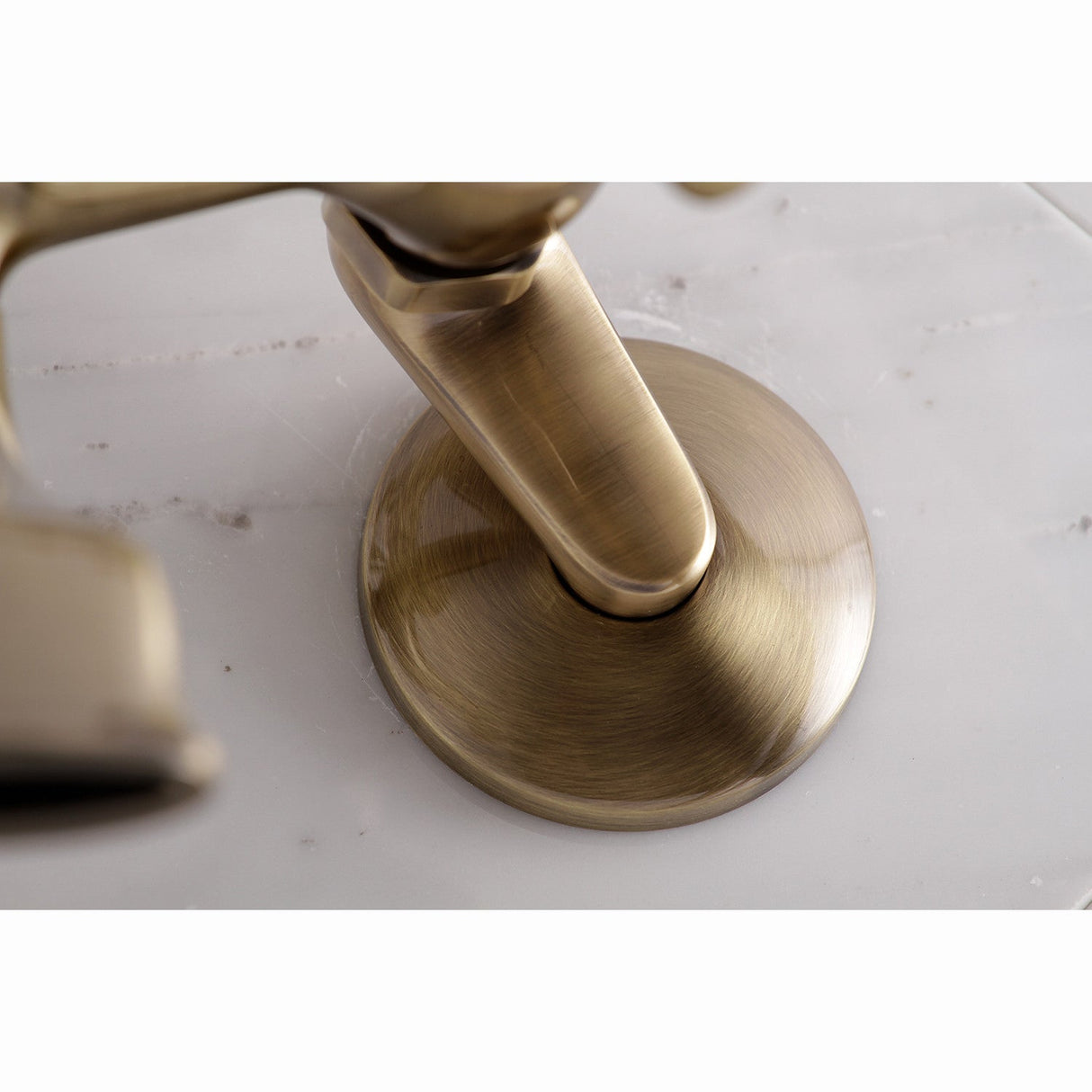 Essex KS286AB Three-Handle 2-Hole Wall Mount Clawfoot Tub Faucet with Hand Shower, Antique Brass