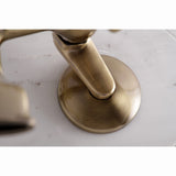 Essex KS286AB Three-Handle 2-Hole Wall Mount Clawfoot Tub Faucet with Hand Shower, Antique Brass