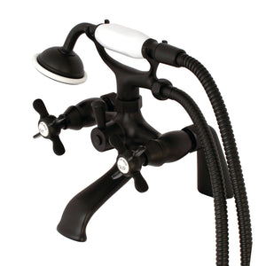 Essex KS287ORB Three-Handle 2-Hole Deck Mount Clawfoot Tub Faucet with Hand Shower, Oil Rubbed Bronze