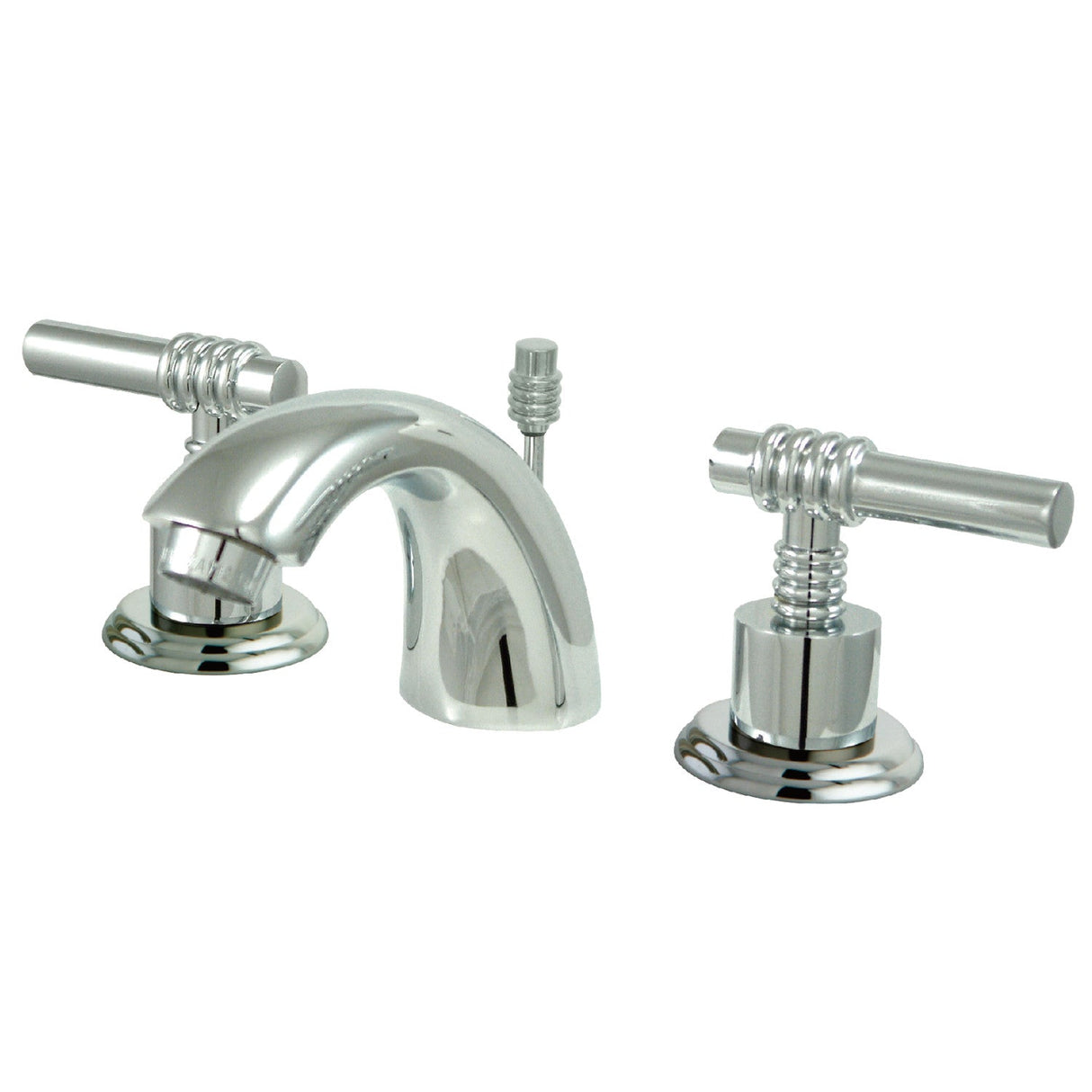 KS2951ML Two-Handle 3-Hole Deck Mount Mini-Widespread Bathroom Faucet with Brass Pop-Up, Polished Chrome