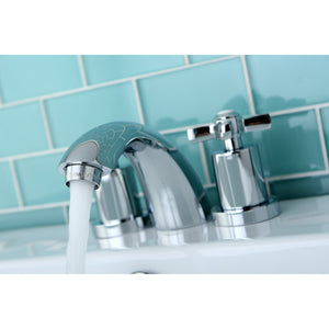Millennium KS2951ZX Two-Handle 3-Hole Deck Mount Mini-Widespread Bathroom Faucet with Brass Pop-Up, Polished Chrome