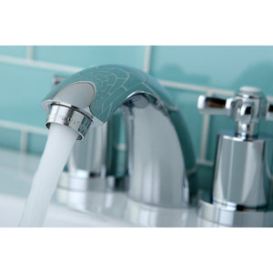 Millennium KS2951ZX Two-Handle 3-Hole Deck Mount Mini-Widespread Bathroom Faucet with Brass Pop-Up, Polished Chrome