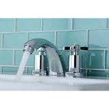 Millennium KS2951ZX Two-Handle 3-Hole Deck Mount Mini-Widespread Bathroom Faucet with Brass Pop-Up, Polished Chrome