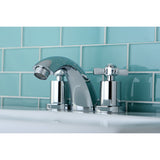 Millennium KS2951ZX Two-Handle 3-Hole Deck Mount Mini-Widespread Bathroom Faucet with Brass Pop-Up, Polished Chrome