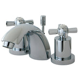 Millennium KS2951ZX Two-Handle 3-Hole Deck Mount Mini-Widespread Bathroom Faucet with Brass Pop-Up, Polished Chrome