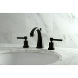 Concord KS2960DL Two-Handle 3-Hole Deck Mount Widespread Bathroom Faucet with Brass Pop-Up, Matte Black