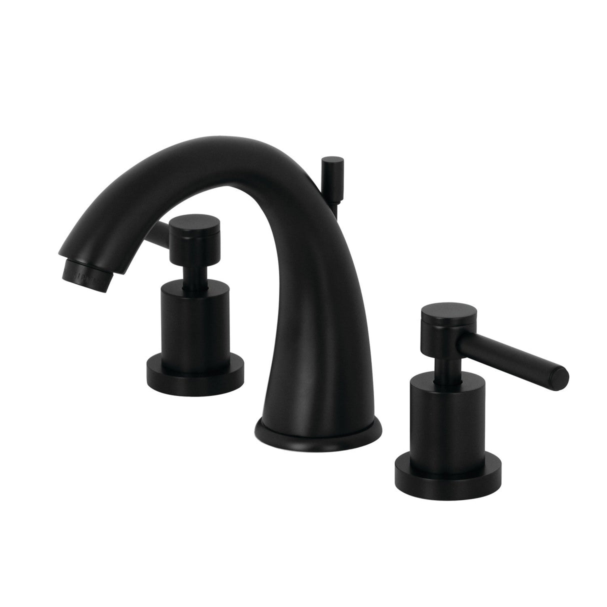 Concord KS2960DL Two-Handle 3-Hole Deck Mount Widespread Bathroom Faucet with Brass Pop-Up, Matte Black