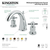 Concord KS2960DX Two-Handle 3-Hole Deck Mount Widespread Bathroom Faucet with Brass Pop-Up, Matte Black