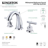 Manhattan KS2961CML Two-Handle 3-Hole Deck Mount Widespread Bathroom Faucet with Brass Pop-Up, Polished Chrome