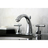 Milano KS2961ML Two-Handle 3-Hole Deck Mount Widespread Bathroom Faucet with Brass Pop-Up, Polished Chrome