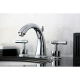 Milano KS2961ML Two-Handle 3-Hole Deck Mount Widespread Bathroom Faucet with Brass Pop-Up, Polished Chrome