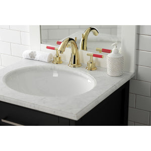 Kaiser KS2962CKL Two-Handle Deck Mount Widespread Bathroom Faucet with Brass Pop-Up, Polished Brass