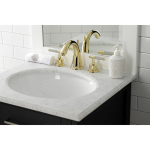Kaiser KS2962CKL Two-Handle Deck Mount Widespread Bathroom Faucet with Brass Pop-Up, Polished Brass