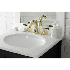 Kaiser KS2962CKL Two-Handle Deck Mount Widespread Bathroom Faucet with Brass Pop-Up, Polished Brass