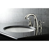 Concord KS2966DL Two-Handle 3-Hole Deck Mount Widespread Bathroom Faucet with Brass Pop-Up, Polished Nickel