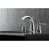 Concord KS2966DL Two-Handle 3-Hole Deck Mount Widespread Bathroom Faucet with Brass Pop-Up, Polished Nickel