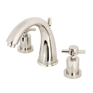 Concord KS2966DX Two-Handle 3-Hole Deck Mount Widespread Bathroom Faucet with Brass Pop-Up, Polished Nickel
