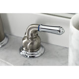 Naples KS2967 Two-Handle 3-Hole Deck Mount Widespread Bathroom Faucet with Brass Pop-Up, Brushed Nickel/Polished Chrome