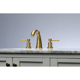 Concord KS2967DL Two-Handle 3-Hole Deck Mount Widespread Bathroom Faucet with Brass Pop-Up, Brushed Brass