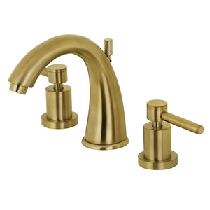 Concord KS2967DL Two-Handle 3-Hole Deck Mount Widespread Bathroom Faucet with Brass Pop-Up, Brushed Brass